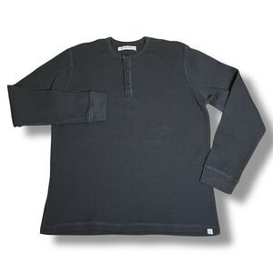 Outerknown Mens Henley Shirt M Gray Long Sleeve Button Pullover